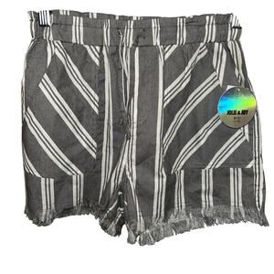 CLEARANCE Shorts NWT SZ S Frayed Hem Tie Elastic Waist Striped Beach Jolie & Joy